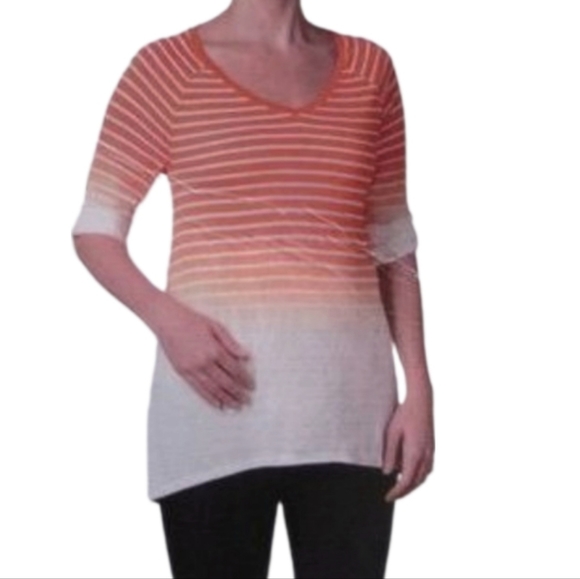 GRACE ELEMENTS Dip Dye High-Low Striped Top - Picture 5 of 5